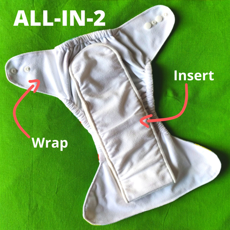 Reusable nappy all in two with insert